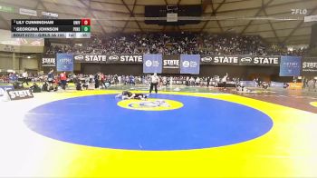 Girls 3A 100 lbs 5th Place Match - Georgina Johnson, Peninsula (Girls) vs Lily Cunningham, University (Girls)