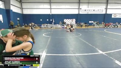 50 lbs Round 3 - Attley Aldrich, Middleton Wrestling Club vs Kendalynn Baxter, Grizzly Wrestling Club