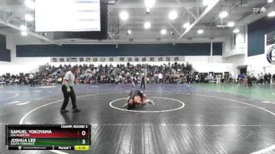 138 lbs Champ. Round 3 - Samuel Yokoyama, Los Alamitos vs Joshua Lee, South Torrance