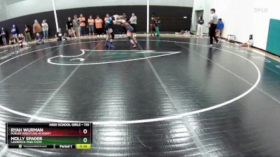 110 lbs Cons. Round 5 - Ryah Wurman, Purler Wrestling Academy vs Molly Spader, Lawrence-Free State