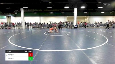 100 lbs Round Of 64 - Jett Kline, OK vs Chris Wolf, NJ