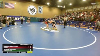 170 lbs Champ. Round 2 - Ke`ala Porras, Arroyo Grande vs Karina Sandoval, Nipomo