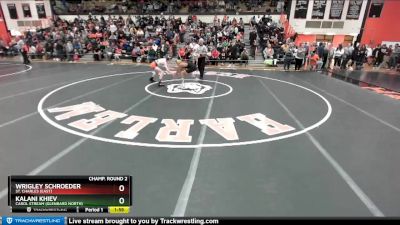 113 lbs Champ. Round 2 - Wrigley Schroeder, St. Charles (EAST) vs Kalani Khiev, Carol Stream (GLENBARD NORTH)