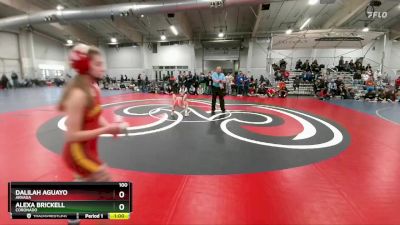 100 lbs Cons. Round 2 - Dalilah Aguayo, Arvada vs Alexa Brickell, Coronado