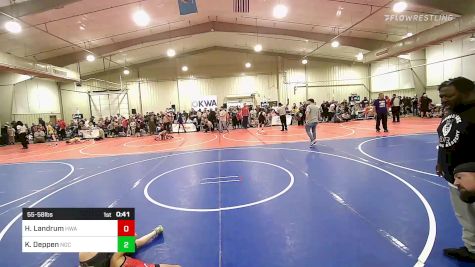 55-58 lbs Quarterfinal - Hutch Landrum, Hurricane Wrestling Academy vs Keb Deppen, Norman Grappling Club