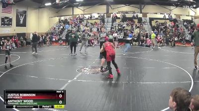 100 lbs Round 1 - Justus Robinson, Dixie Hornets vs Anthony Wood, Tomahawk Youth Wrestling