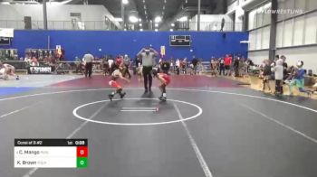 62 lbs Consi Of 8 #2 - Cayden Mango, Purler Wrestling vs Kade Brown, Young Guns