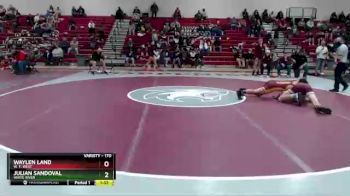 170 lbs Quarterfinal - Julian Sandoval, White River vs Waylen Land, W. F. West