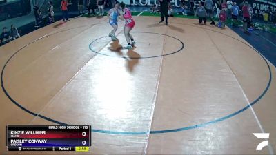 110 lbs 2nd Place Match - Kinzie Williams, Idaho vs Paisley Conway, Oregon