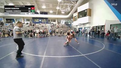 92 lbs Quarterfinal - Mason Hamilton, Sanderson Wrestling Academy vs Gabriel Cordova, Green River Grapplers