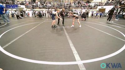 52 lbs Rr Rnd 1 - Emilie Lawler, Midwest City Bombers Youth Wrestling Club vs Aj Brown, Choctaw Ironman Youth Wrestling