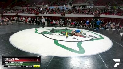 144 lbs 2nd Wrestleback And Semi-finals(16 Team) - Absalon Valencia, Comal Smithson Valley vs Nicholas Celli, Midlothian