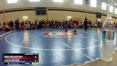 215 lbs Cons. Round 3 - Kian MacLauchlan, Zionsville Wrestling Club vs Austin Reading, Bulldog Premier Wrestling Club