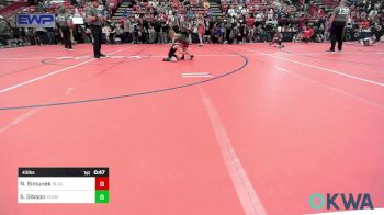 43 lbs Round Of 16 - Navy Simunek, Blackwell Wrestling Club vs Slader Gibson, Team Guthrie Wrestling