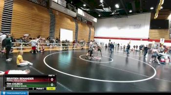 98 lbs Cons. Semi - Brayden Benander, Powell Middle School vs Tim Church, Lincoln Middle School