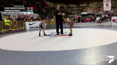 Bantam - 53 lbs Cons. Round 2 - Armando Galindo, Jr. Broncos Wrestling Club vs Lucas Petrosian, Mad Dawg Wrestling Club