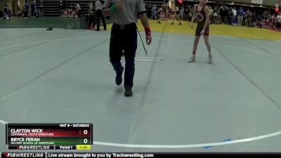 90 lbs Round 3 - Clayton Wick, Centennial Youth Wrestling vs Bryce Feran, Victory School Of Wrestling