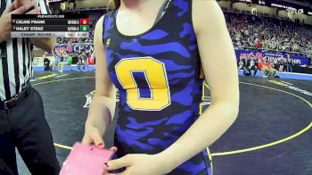 Girls-110 lbs Champ. Round 1 - Haley Stenz, Alpena Hs Girls vs Celine Frank, Oxford Hs Girls