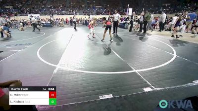 98 lbs Quarterfinal - Caleb Miller, Fort Gibson Youth Wrestling vs Labrandon Nichols, Tulsa North Mabee Stampede
