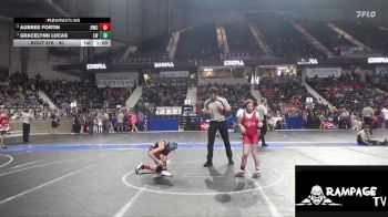 90 lbs Cons. Semi - Gracelynn Lucas, Lucas Wrestling vs Aubree Fortin, Oberlin Wrestling Club