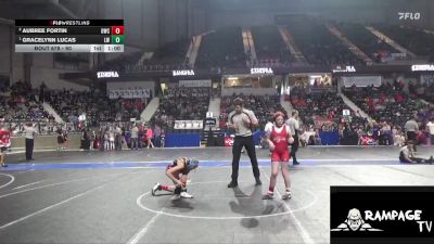 90 lbs Cons. Semi - Gracelynn Lucas, Lucas Wrestling vs Aubree Fortin, Oberlin Wrestling Club