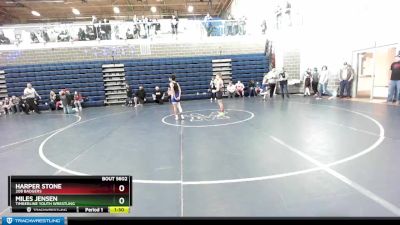 90 lbs Quarterfinal - Harper Stone, 208 Badgers vs Miles Jensen, Timberline Youth Wrestling