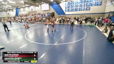 80 lbs Quarterfinal - Austyn Syphus, Mountain Ridge Youth vs Samantha Emmett, Uintah Jr High Wrestling