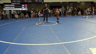 53 lbs Semis - Javier Larson, Forest Lake Wrestling Club vs Hudson Waag, Keystone Kids Wrestling Club