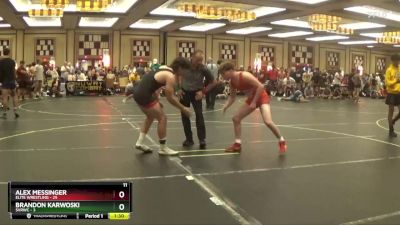 155 lbs Quarterfinals (8 Team) - Brandon Karwoski, SVRWC vs ALEX MESSINGER, Elite Wrestling