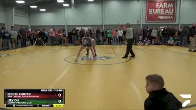 113-116 lbs Cons. Semi - Lily Oh, Legend Wrestling Club vs Sophie Carter, Wise Central Youth Wrestling