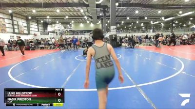 88 lbs Quarterfinal - Luke Hillstrom, Ocean Lakes Wrestling Club vs Nasir Preston, Flex