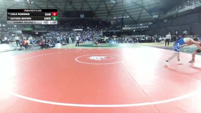 Boys 3A 138 lbs Champ. Round 2 - Zayden Brown, Auburn Mountainview vs Cole Robbins, Seattle Academy