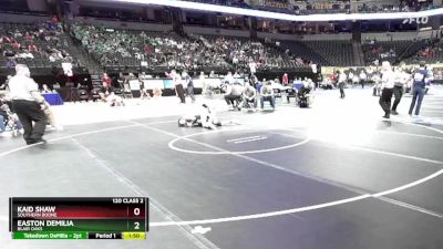 120 Class 2 lbs Quarterfinal - Kaid Shaw, Southern Boone vs Easton DeMilia, Blair Oaks