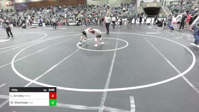 74 lbs Quarterfinal - Lawson Arrieta, Pomona Elite vs Whitnee Stanhope, USA Gold