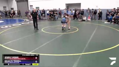 119 lbs X Bracket - Braelyn Troxell, Kodiak Wrestling Club vs Jewely Weber, Valdez Youth Wrestling Club Inc.