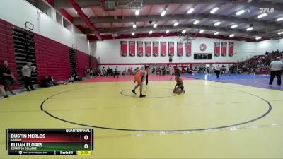 133 lbs Quarterfinal - Dustin Merlos, Lassen vs Elijah Flores, Cerritos College