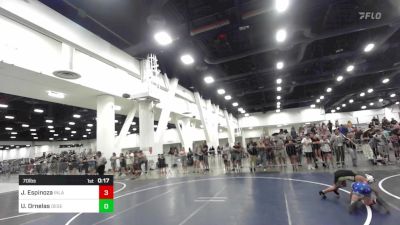 70 lbs Consolation - Jesse Espinoza, Inland Elite WC vs Uriah Julio Ornelas, Desert Dogs WC