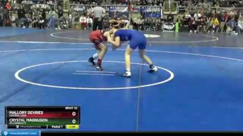 110 lbs Champ. Round 1 - Mallory Devries, Central Cass vs Crystal Magnuson, Hillsboro/CV