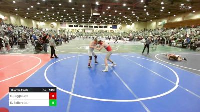 190 lbs Quarterfinal - Clayton Biggs, Lassen Wr Assoc vs Eli Sellers, South Reno WC