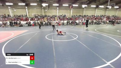 74 lbs 3rd Place - Braedyn Anderson, Western Colorado WC vs Leonel Hernandez, Stout Wr Ac