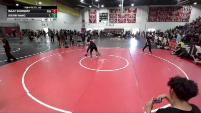 215 lbs Quarterfinal - Justin Wang, Yorba Linda vs Isaac Enriquez, Unattached