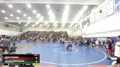 105 lbs Round 4 - Vahagn Kirakosyan, Granada Hills vs Jayce Powers, Cvbjj