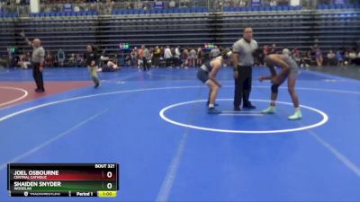 132 lbs Cons. Round 2 - Joel Osbourne, CENTRAL CATHOLIC vs Shaiden Snyder, Woodlan