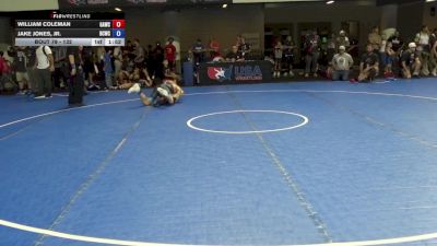 132 lbs Champ. Rd Of 32 - William Coleman, GRIT Athletics Wrestling Club vs Jake Jones, Jr., Blue Claw Wrestling Club