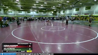 115 lbs 3rd Place Match - Adrian GoodIron, Cobbler Kids Wrestling vs Nolan Braun, DAKOTA RATTLERS WRESTLING CLUB