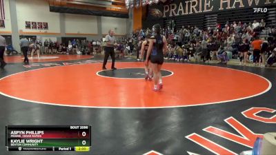 128-130 lbs Round 2 - Kaylie Wright, Benton Community vs Aspyn Phillips, Prairie, Cedar Rapids