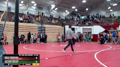 57-60 lbs Semifinal - Nico Freeman, Midwest Xtreme Wrestling vs Kayden Bruce, Pendleton Youth WC