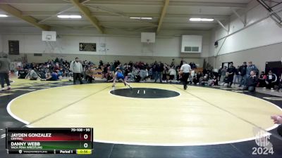 95 lbs Cons. Round 2 - Jayden Gonzalez, Central vs Danny Webb, Vaca Pena Wrestling