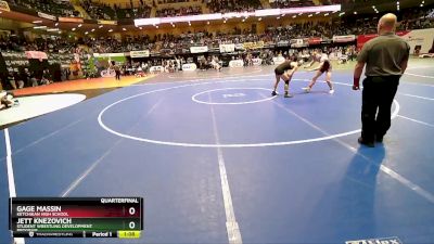 140 lbs Quarterfinal - Jett Knezovich, Student Wrestling Development Program vs Gage Massin, Ketchikan High School