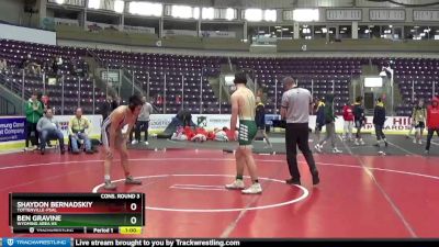 160 lbs Cons. Round 3 - Shaydon Bernadskiy, Tottenville-PSAL vs Ben Gravine, Wyoming Area Hs